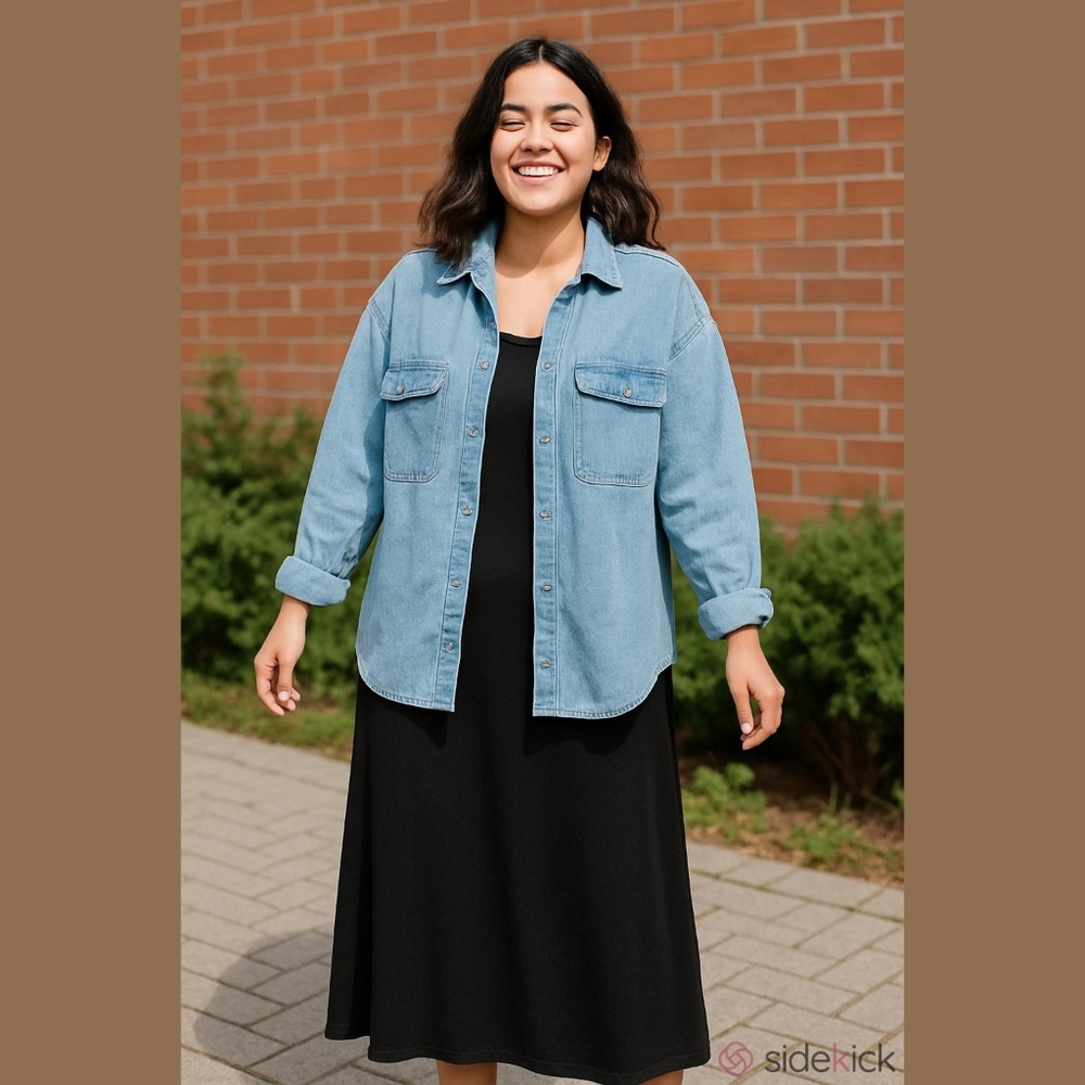 Denim Button-Up Jacket - image 1